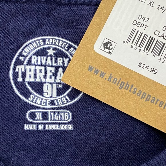 UNCG Greensboro Spartans Blue V-Neck Sleeve T-Shirt Tee Youth Girls XS S or XL - Picture 6 of 7